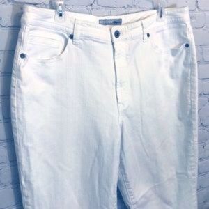 CHICOS PLATINUM QUARTZ JEAN WHITE SZ XL (16) NICE